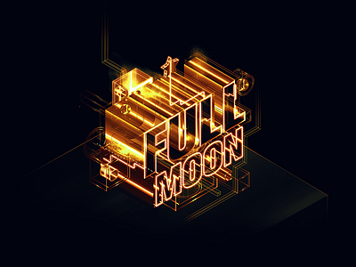 Full Moon Type blingbling fancy gold highres illustrator isometric light lines photoshop transparent type