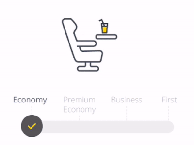 Pick Cabin Class slider ui ux