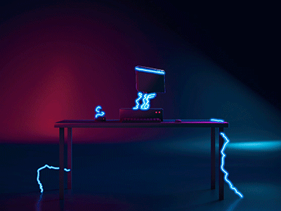 Digital Desktop after effects animation cel cinema 4d design desk digital gif terminator tron