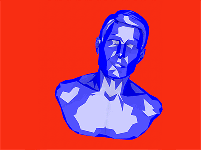 Bust blue bust c4d cinema 4d cinema4d low polly pop red