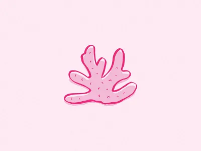 Pink Coral beachy brushpen coral hand drawn pink