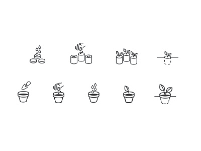 Seeding icon set eco icon illustrator seeding vector