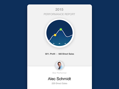 Performance Report flat performance preview report sales star statistics ui ux