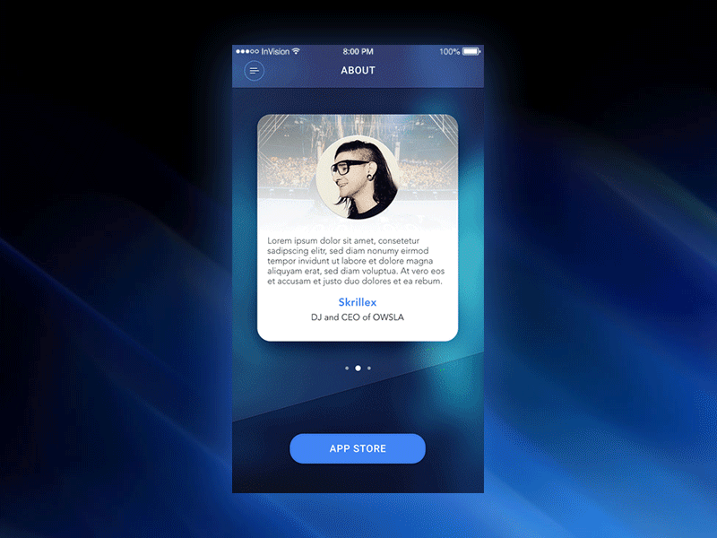 Transition Practice animation app blue concept danielfass iamczarny interface ios iphone transition ui ux