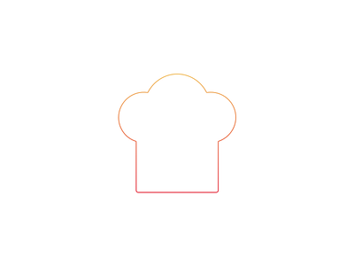 Icon Chef chef clean gradient icon line white