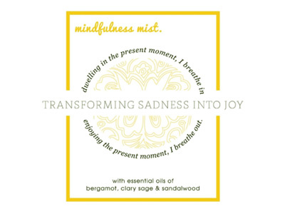 Mindfulness Mist Label mantra mindful print typography