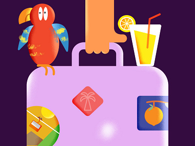 Back to Cali, Cali cali california lemonade parrot suitcase travel