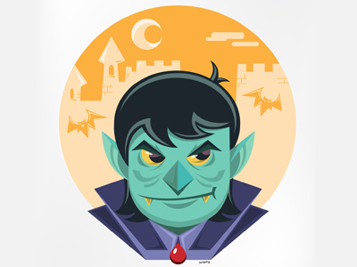 Cartoon Vampire cartoon geometric secondary colors vampire vector