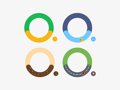 Logo donuts duck icon logo road search