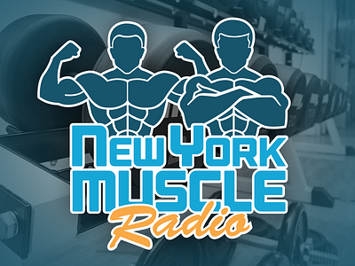 New York Muscle Radio bodybuilding branding fitness gym health logo muscle podcast ui ux vector wordmark