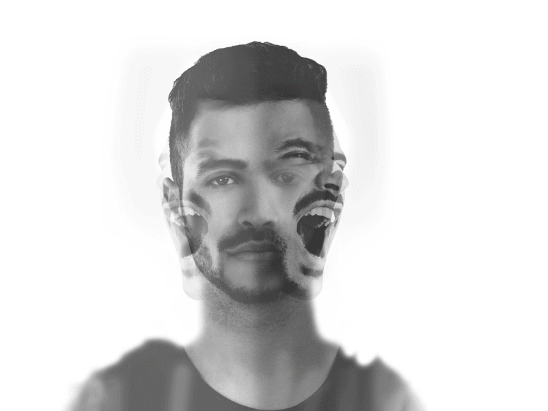 Double Exposure Animation animation black and white double exposure glitch portrait