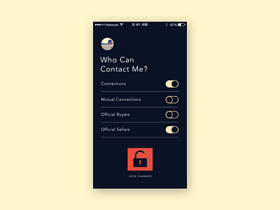 DailyUI 007 User Profile dailyui mobile settings