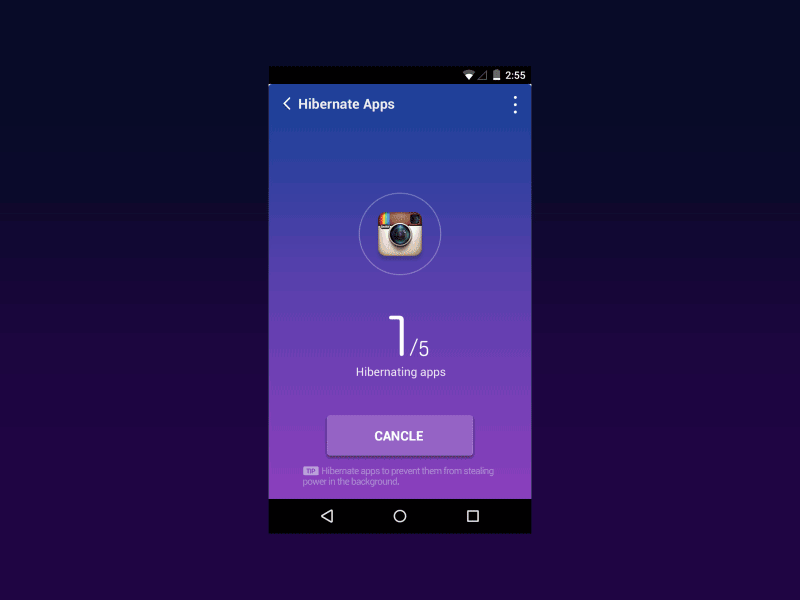 Battery Saver Hibernate android apps battery hibernate motion night power save ui