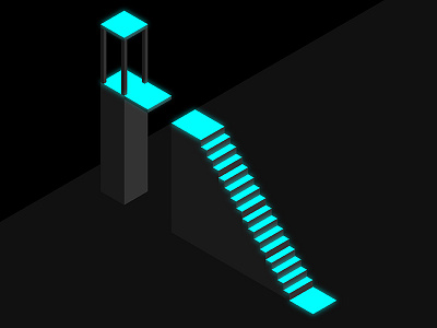 Small Installation 06 (Neon version) grid illustration installation isometric minimal simplified