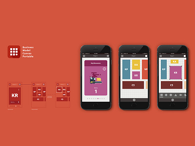 BMCP UI app business model canvas icon interface ios iphone red ui ux