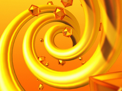 Gold Spiral 3d c4d cinema 4d cinema4d digital art gold pysical render render rendering