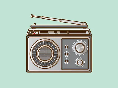 Zenith Radio 70s illustration item radio tech