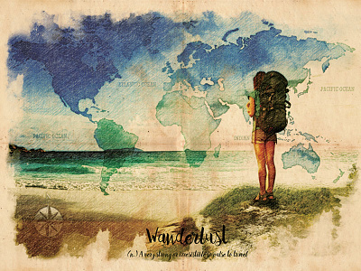 Impulse to travel digital art travel wanderlust