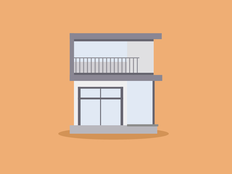 Modern House animation bounce build house test up