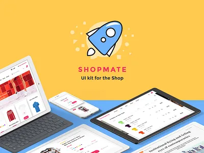 Shopmate e commerce kit pack photoshop psd shop site sketch template ui web