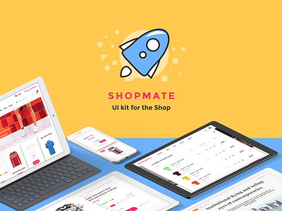 Shopmate e commerce kit pack photoshop psd shop site sketch template ui web