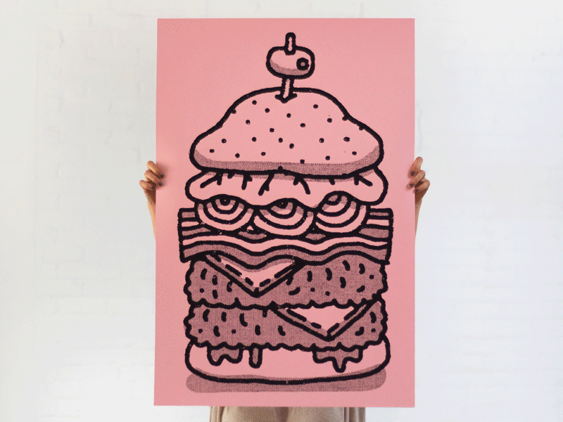 Food Prints! art print food illustration screen print shop texture