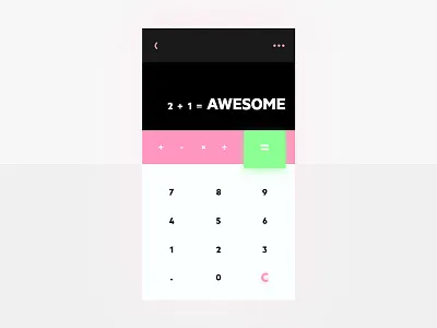 Calculator #dailyUI #004 004 black calculator daily design green layout pink ui ux white