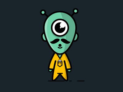 An Alien adobe alien blue ion flat green illustration illustrator lines