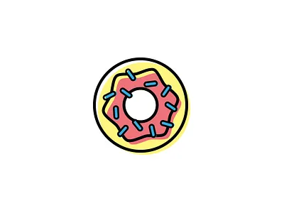 Donuts colors icon illustration simple ui ux yummy