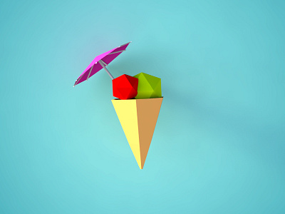 Gelato 3d modeling c4d low poly