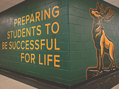 Grove Middle School elk elks mascot middle mural school sports