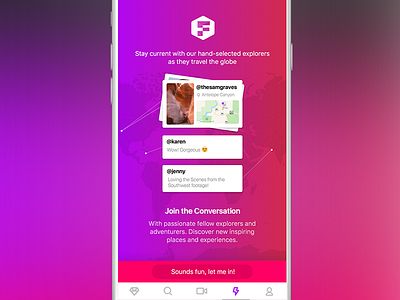 Chat Intro chat ios mobile onboarding ui design