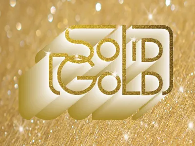 Solid Gold 70s gold logo solid typography