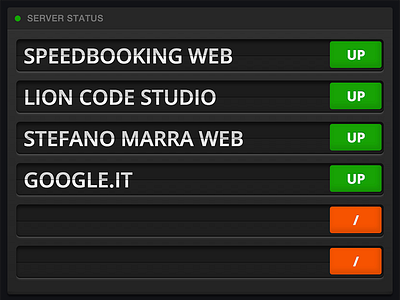 CSS3 Status Board css3 online server server status status status board statusboard up