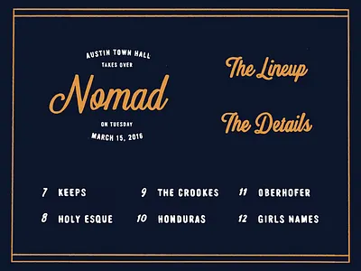 Nomad Party austin town hall eastside font hand drawn lettering