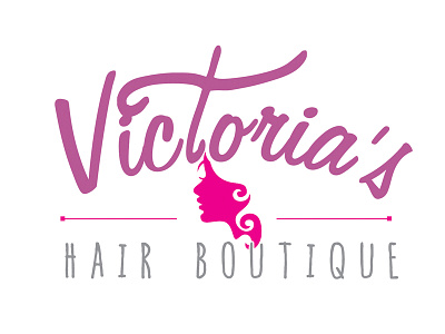 Victoria's Hair Boutique Logo atlanta boutique curls drawing hair logo