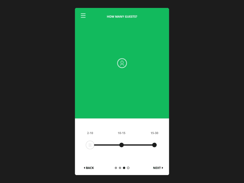 Bartender App - Guests Screen animation app flat interface ios iphone motion slider ui