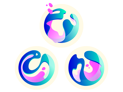 Surfin' on the Surfaces circle gradient illustration liquid minimal vector