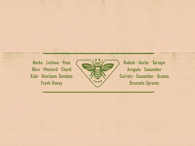 Urban Sprout Farm bee distressed farm icon leaf wings type urban garden vegetables veggies