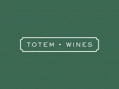 Totem Wines branding green pattern premium wine