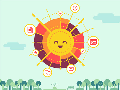 Bursts Of Marketing icon illustration marketing sun