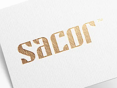 sacor construction design gold logotype mark paper piotrlogo proces sacor typography