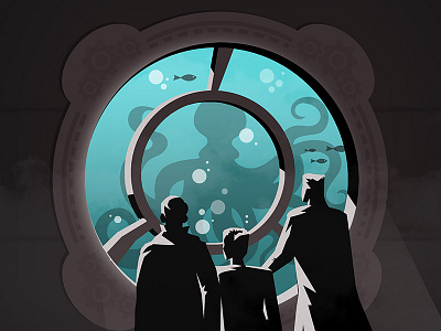 20 000 Leagues Under The Sea 000 20 deep flat illustration jules leagues nemo sea verne