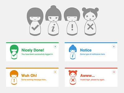 Kokeshi Alerts alerts custom alerts kokeshi kokeshi dolls notifications