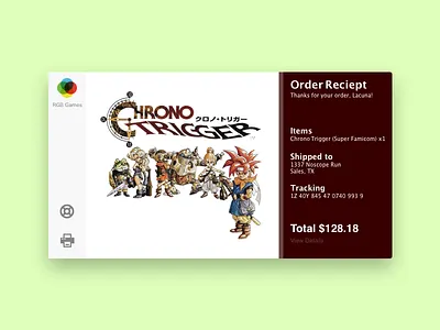 Daily UI 017 - Email Receipt chrono trigger daily ui dailyui email gaming receipt snes super famicom