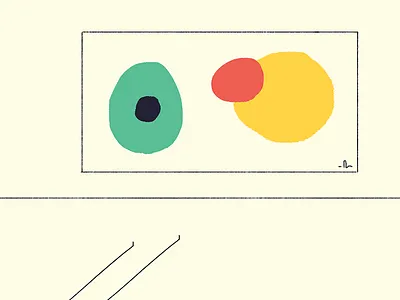 Lil big museum p2 abstract illustration museum paintings pencil scale shading shadow simple