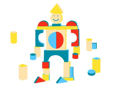 Body Building blocks body building children colourful design health human illustration toys