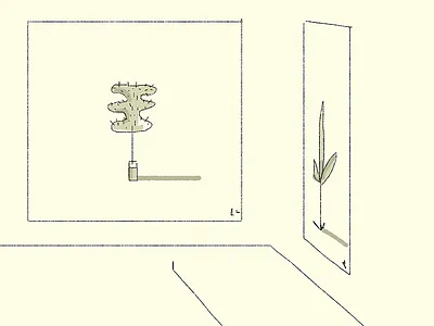 Lil big museum p1 illustration museum paintings pencil plants scale shading shadow simple