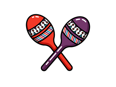 Maracas! fiesta icon illustration instrument maracas mexican music percussion shake vector