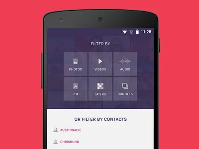 Filters android app design filter